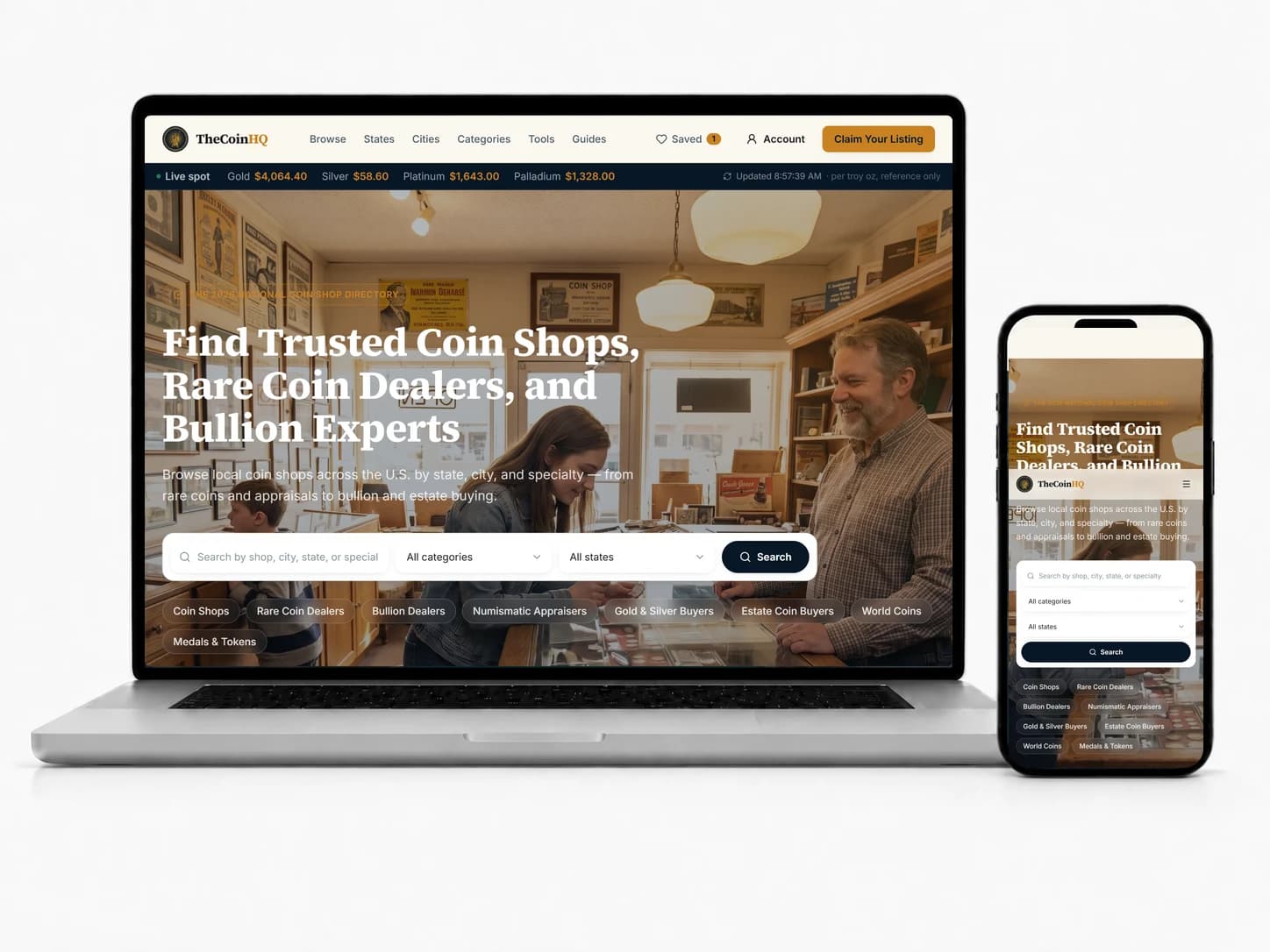The Coin HQ website by FergusonHQ